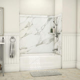 Elite 32 in. x 60 in. x 60 in. 9-Piece Easy Up Adhesive Tub Surround in Calypso - Super Arbor