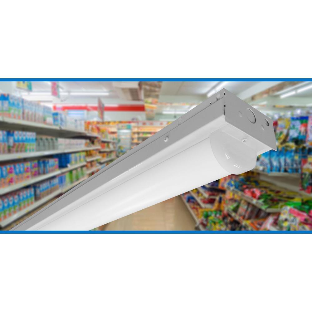 LS1- 8 ft. 675-Watt White Integrated LED Linear Strip Light in 5000K - Super Arbor