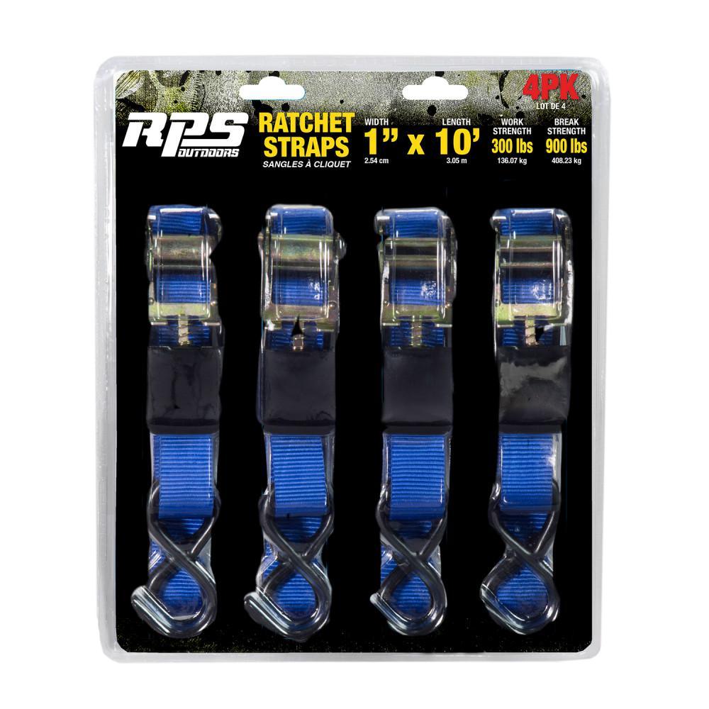 1 in. x 10 ft. Ratchet Strap (4-Pack)