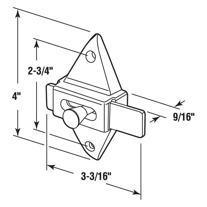 2-3/4 in. Hole Centers Chrome Slide Latch