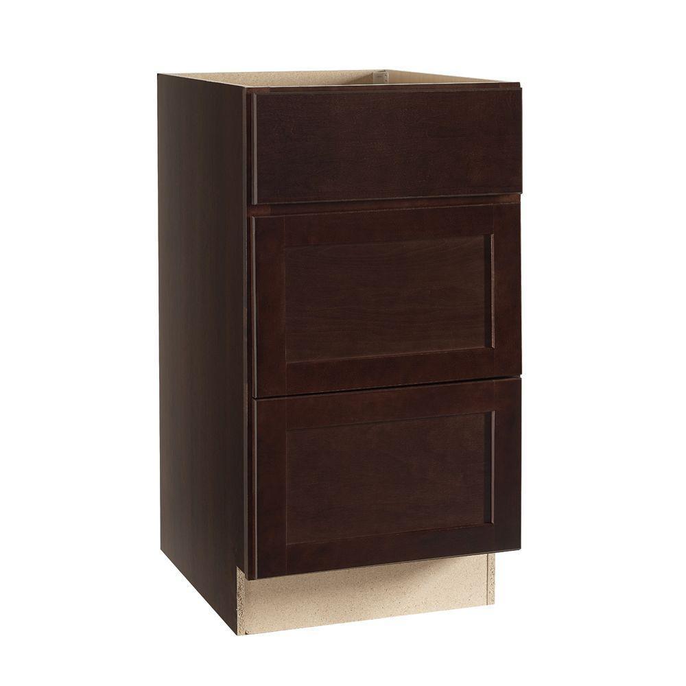 Shaker Assembled 18x34.5x24 in. Drawer Base Kitchen Cabinet with Ball-Bearing Drawer Glides in Satin White