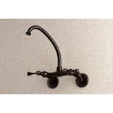 Adjustable Center 2-Handle Wall-Mount Laundry Faucet in Oil Rubbed Bronze - Super Arbor