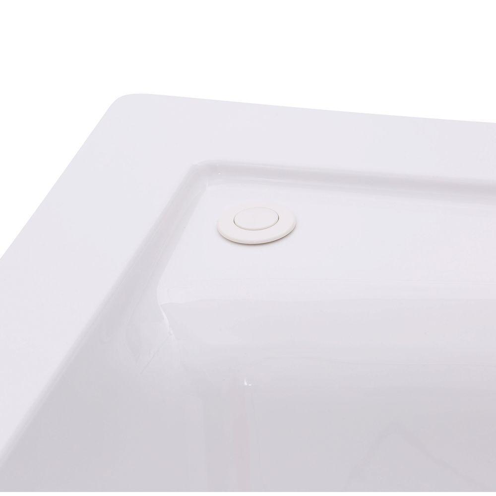 EverClean 60 in. x 32 in. Reversible Drain Whirlpool Tub in White - Super Arbor