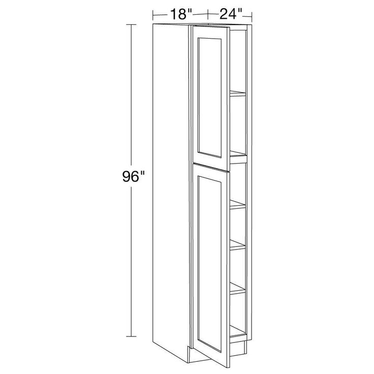 Home Decorators Collection Newport 18 in. W x 24 in. D x 96 in. H Assembled Plywood Pantry Kitchen Cabinet in Cinnamon with Soft Close LH