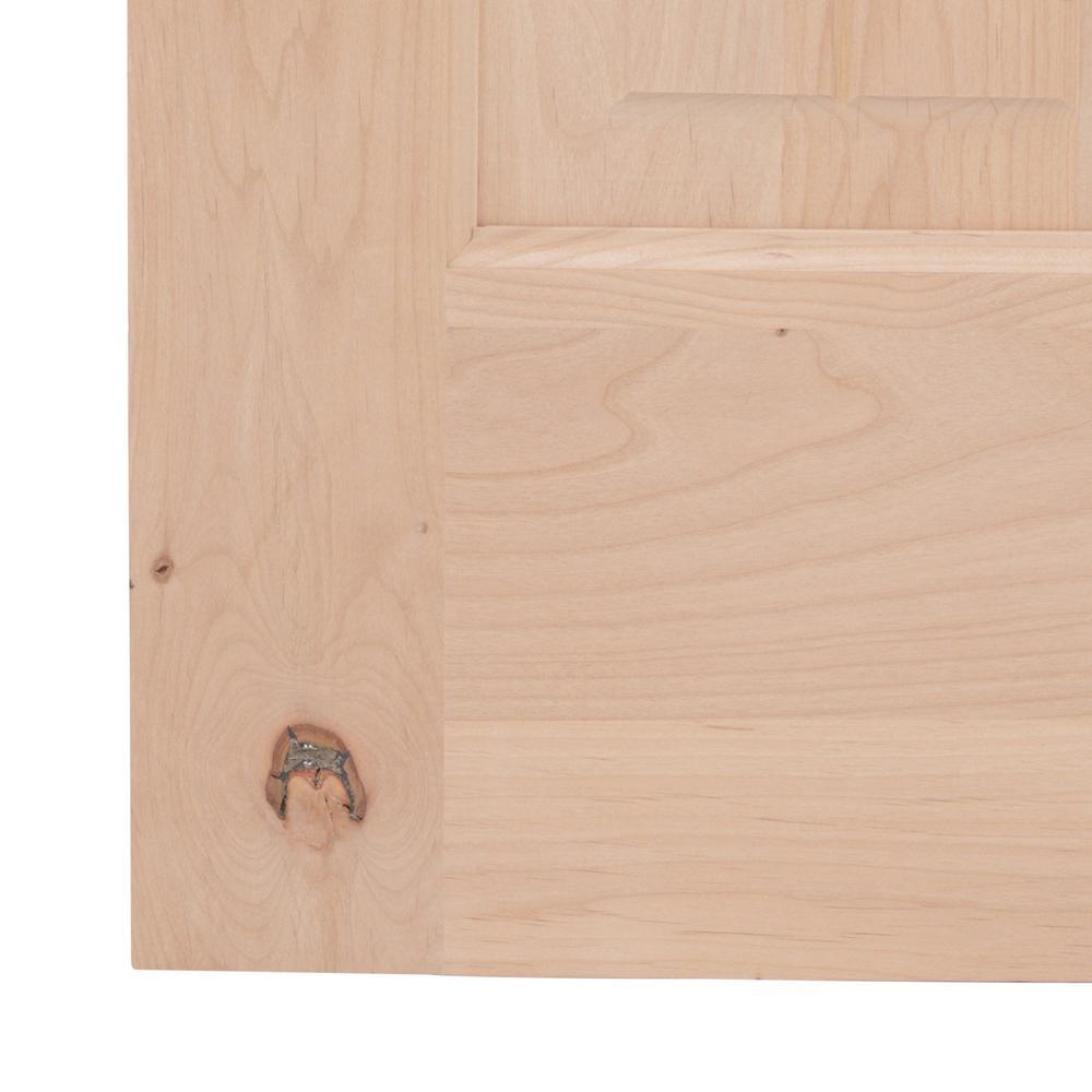 30 in. x 80 in. Knotty Alder 2 Panel Top Rail Arch with V-Groove Solid Wood Core Interior Door Slab - Super Arbor