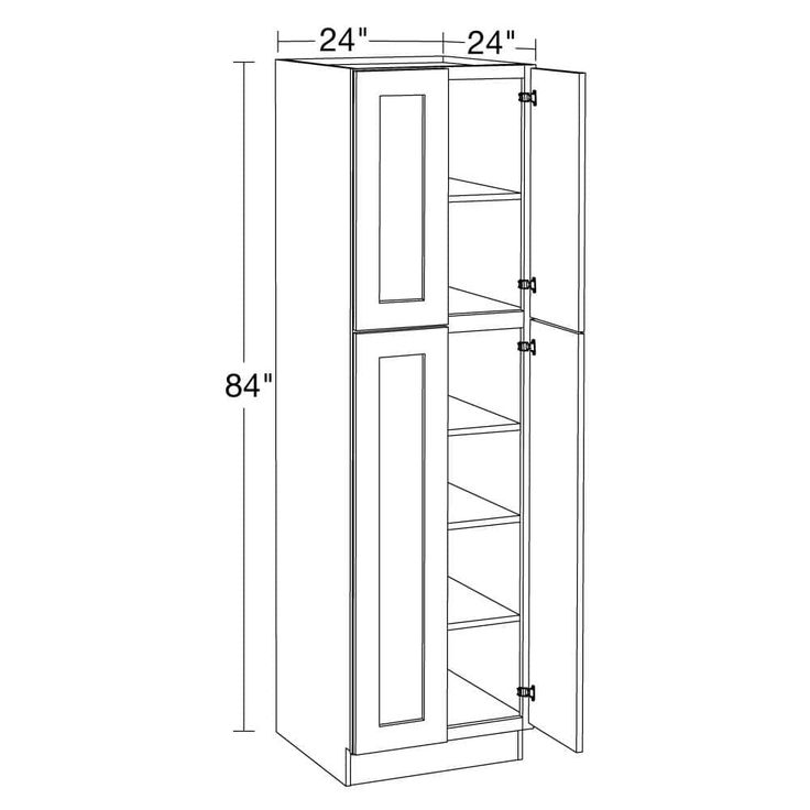 Home Decorators Collection Newport 24 in. W x 24 in. D x 84 in. H Assembled Plywood Pantry Kitchen Cabinet in Manganite with Soft Close