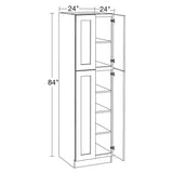 Home Decorators Collection Newport 24 in. W x 24 in. D x 84 in. H Assembled Plywood Pantry Kitchen Cabinet in Manganite with Soft Close
