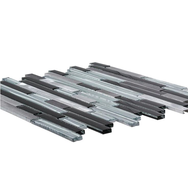Jeffrey Court Binary Code Gray 11.625 in. x 11.75 in. x 6 mm Interlocking Textured Glass/Stone/Metal Mosaic Tile