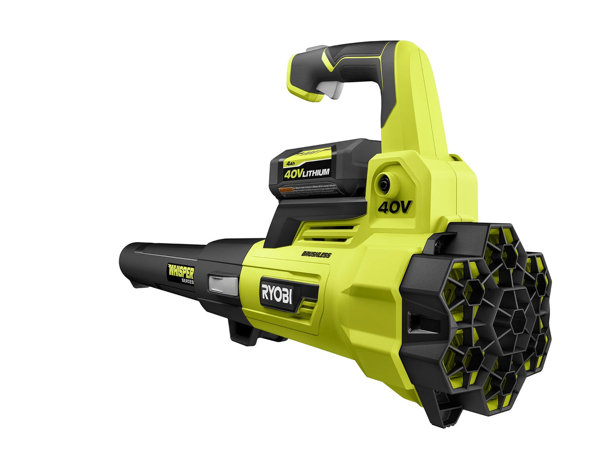 RYOBI 125 MPH 550 CFM 40-Volt Lithium-Ion Brushless Cordless Jet Fan Leaf Blower Kit with 4.0Ah Battery and Charger