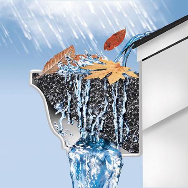 Pro 4 ft. Foam Filter Plastic Gutter Guard for 4 in. K-Style (8-Pack) - Super Arbor