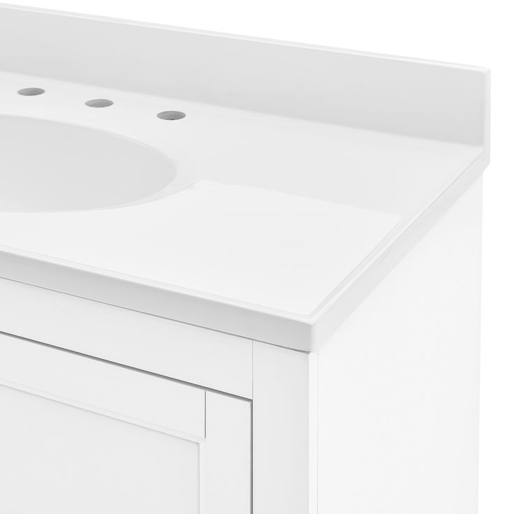 Style Selections Lowry 49-in White Single Sink Bathroom Vanity with White Acrylic Top