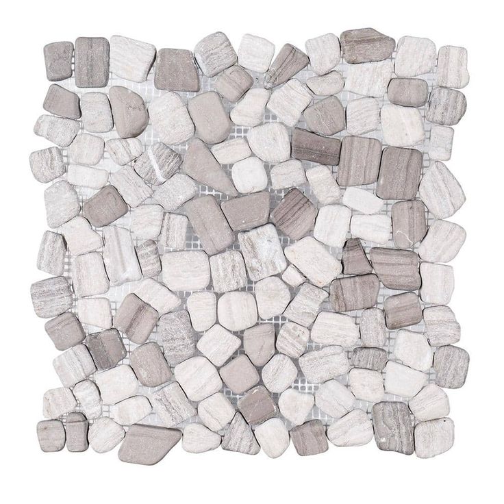 Jeffrey Court Bailey Grey Pebble 12 in. x 12 in. x 10 mm Honed Natural Stone Mosaic Wall/Floor Tile