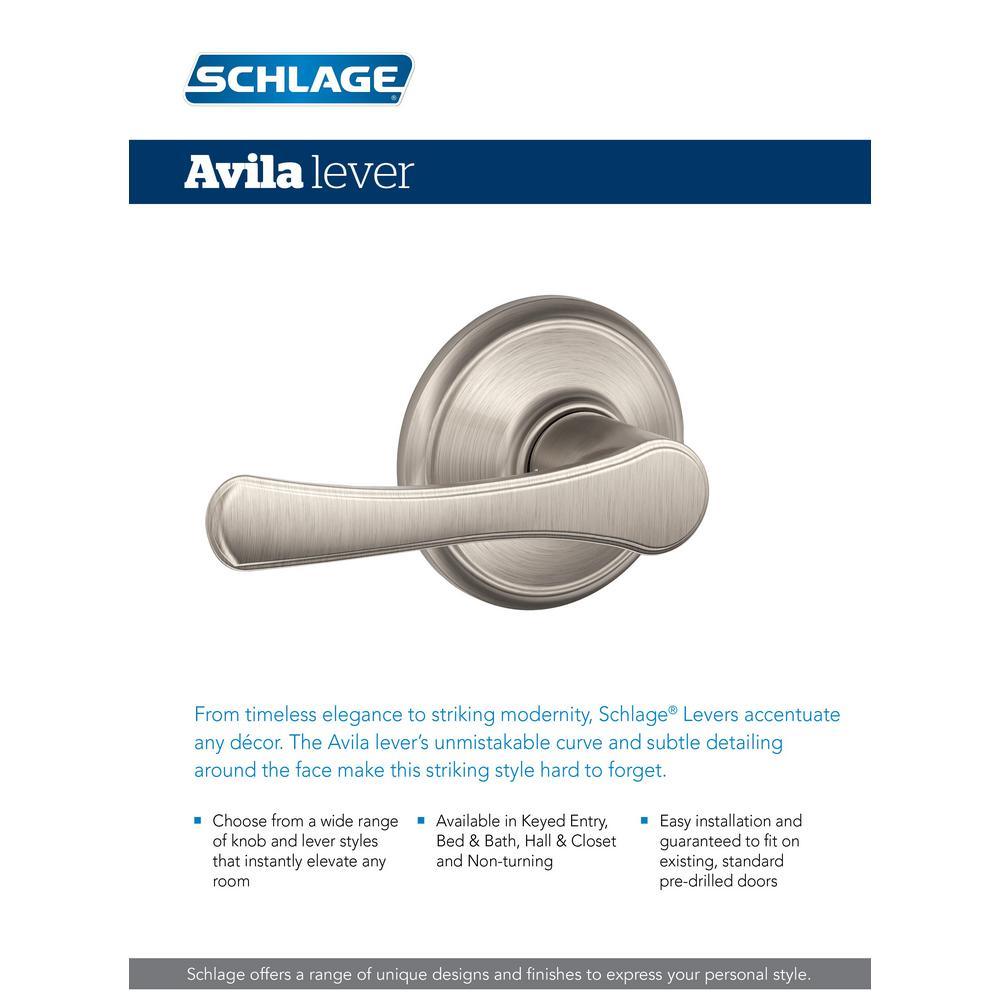 Avila Satin Nickel Privacy Bed/Bath Door Lever - Super Arbor