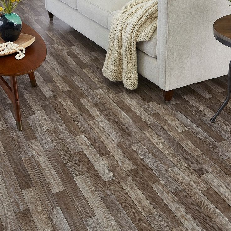 Style Selections (Sample) Sample Highland Oak Waterproof Wood Look Glue Down Sheet Vinyl
