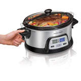 FlexCook 6 Qt. Silver Programmable Slow Cooker with Temperature Controls