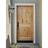 Krosswood Doors 32 in. x 96 in. Rustic Knotty Alder Arch Top Red Chestnut Stain Left-Hand Inswing Wood Single Prehung Front Door