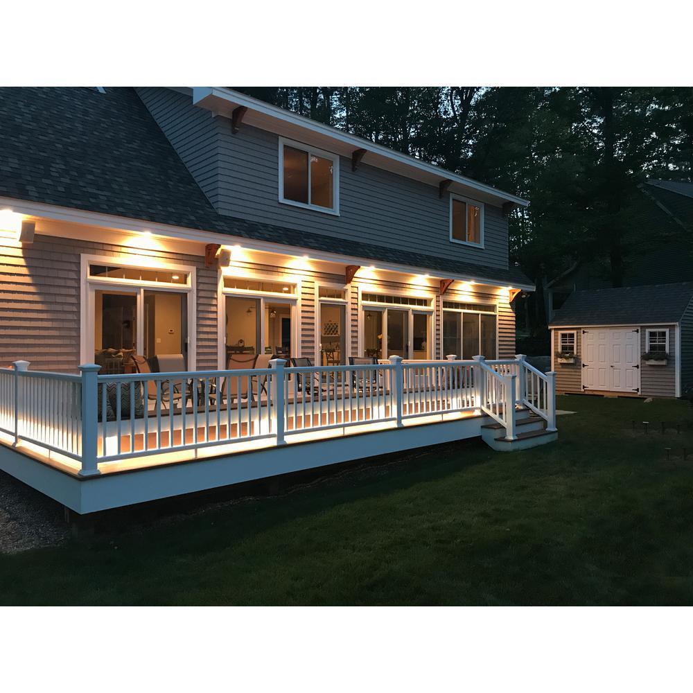 Plug-in White Outdoor Flex LED Landscape Lighting Deck Rail Light - Super Arbor