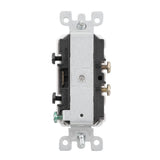 15 Amp Combination Double Switch, White - Super Arbor