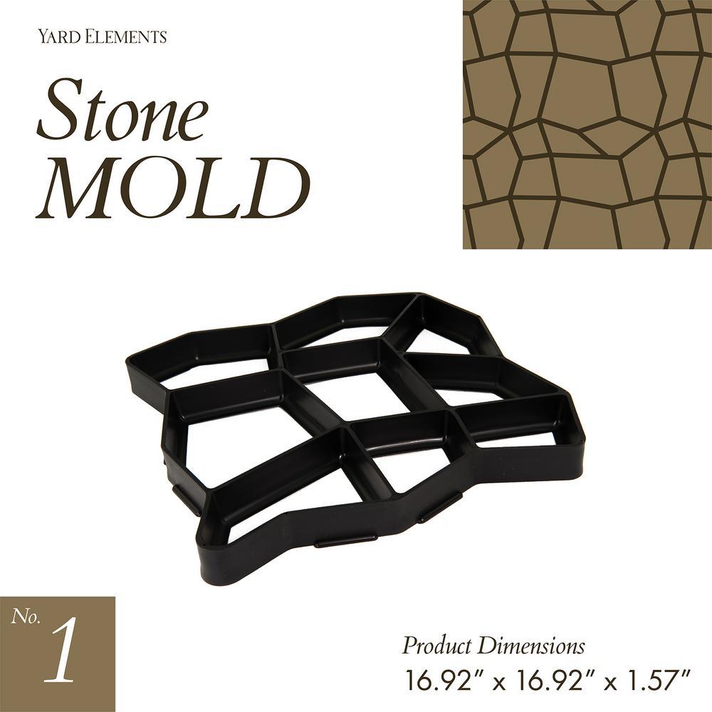 17 in. x 17 in. x 1.5 in. Black Plastic Mold Reusable Concrete Stepping Stone, DIY Paver Pathway Maker - Super Arbor