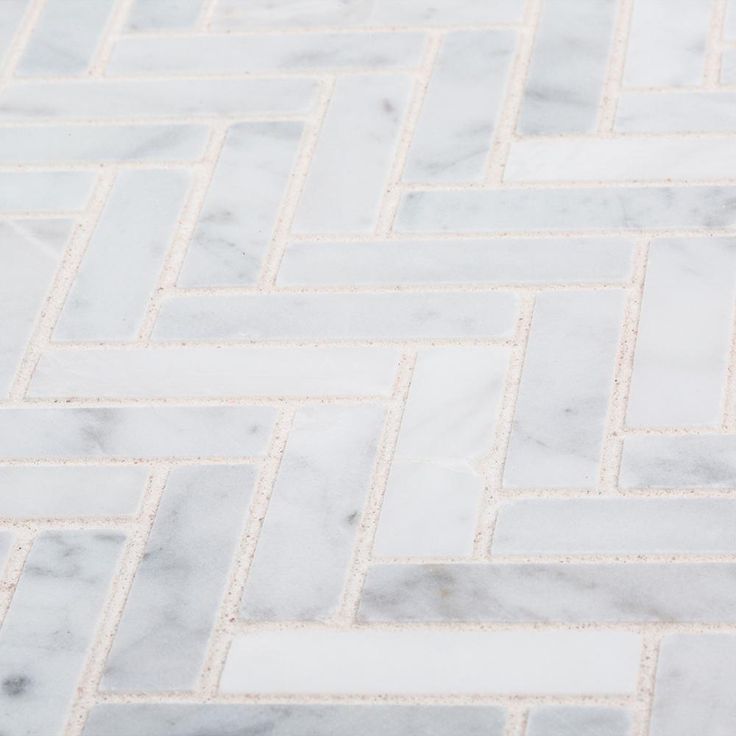 Jeffrey Court Jet Stream White Herringbone 10 in. x 11 in. x 8 mm Honed Marble Stone Mosaic Wall/Floor Tile