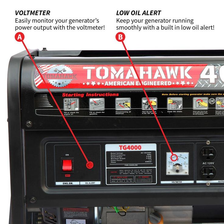 Tomahawk Power 4000-Watt Gas Powered Recoil Start Portable Generator with 7 HP Engine