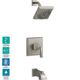 Kallan Rite-Temp Single-Handle 1-Spray Tub and Shower Faucet in Vibrant Brushed Nickel (Valve Included) - Super Arbor