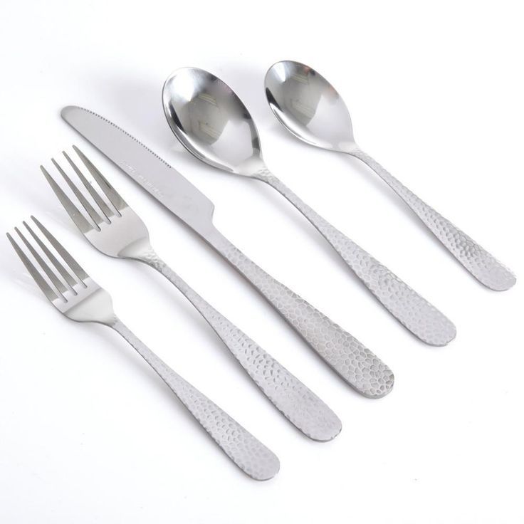 Hammered 46-Piece Stainless Steel Flatware Set (Service for 8)