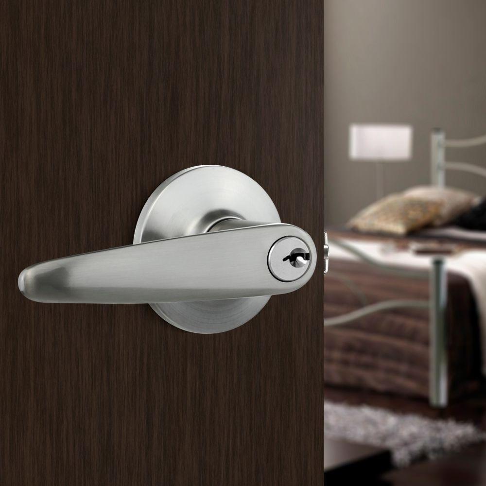 Barcelona Single Cylinder Satin Nickel Lever Combo Set - Super Arbor