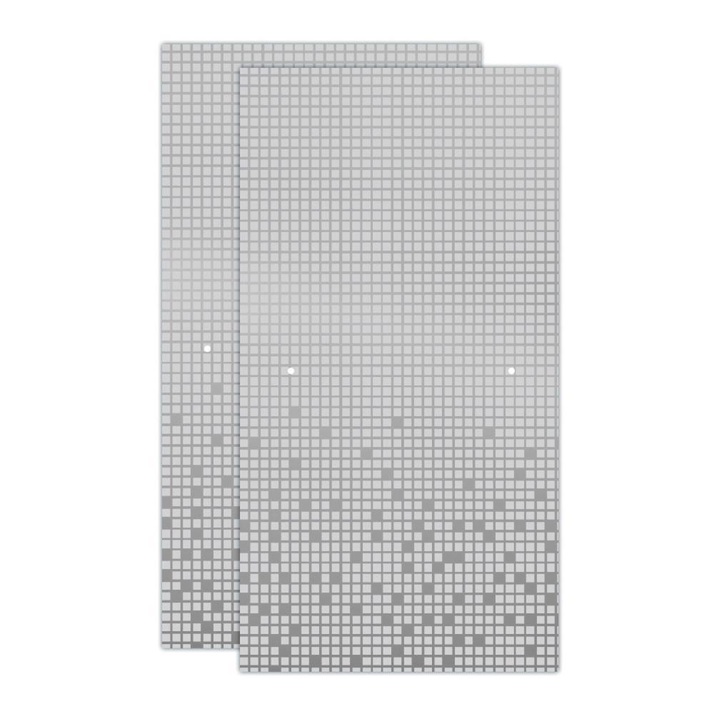 Everly 60 in. x 59-1/4 in. Mod Semi-Frameless Sliding Bathtub Door in Nickel and 1/4 in. (6mm) Mozaic Glass - Super Arbor