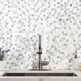 MSI Azula Hexagon 11.81 in. x 11.61 in. x 10mm Polished Marble Mesh-Mounted Mosaic Tile (9.6 sq. ft. / Case)