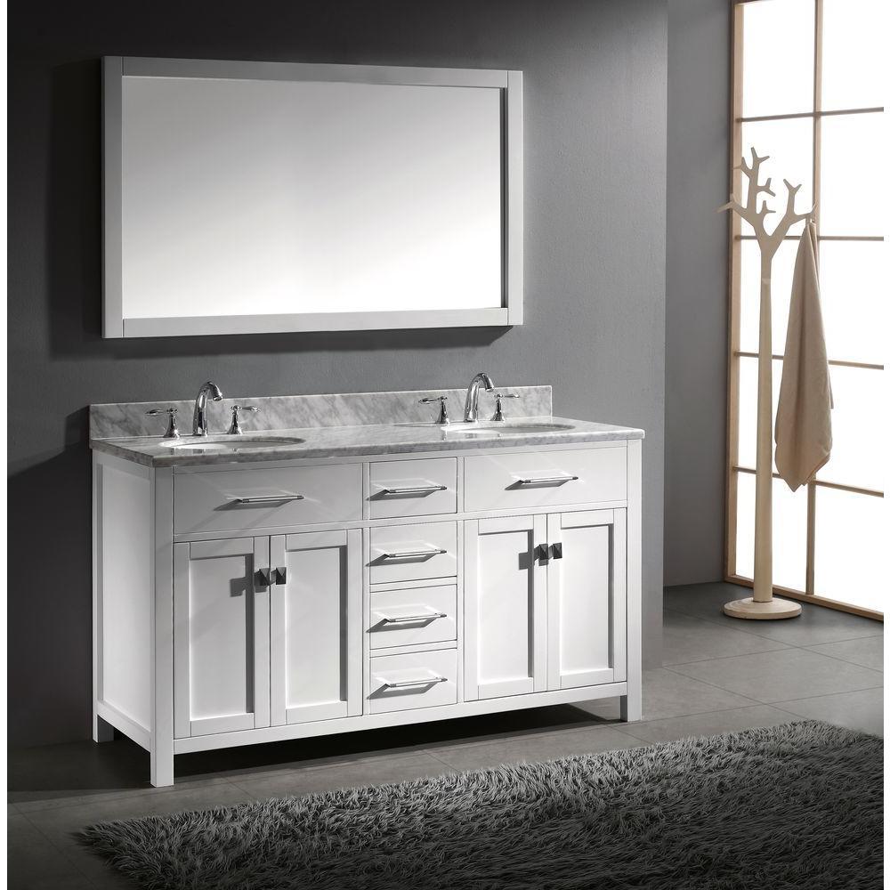 Caroline 60 in. W Bath Vanity Cabinet Only in White - Super Arbor