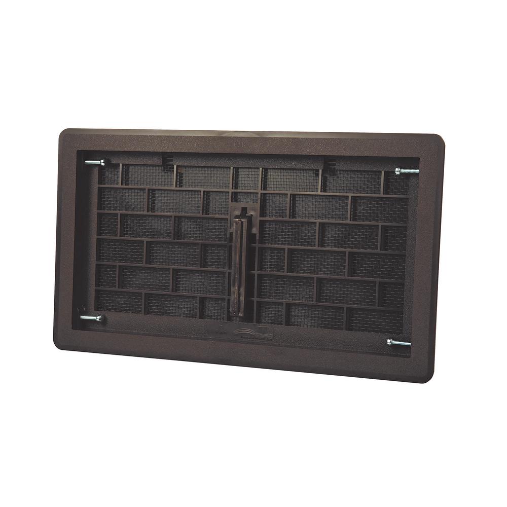 16 in. x 8 in. ABS Plastic Replacement Manual Foundation Vent in Black - Super Arbor