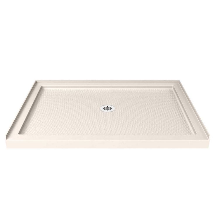 DreamLine SlimLine 48 in. x 32 in. Single Threshold Shower Base, Biscuit, Center Drain