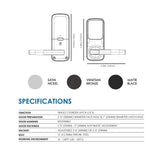 Secure Smart Touchscreen Keypad Door Latch Lock with Bluetooth, Venetian Bronze - Super Arbor