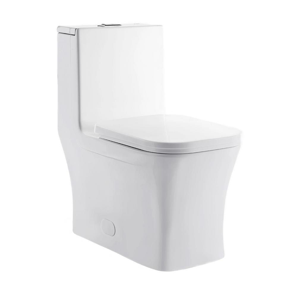 Concorde 1-Piece 0.8/1.28 GPF Dual Flush Square Elongated Toilet in White - Super Arbor
