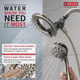 In2ition Two-in-One 4-Spray 6.1 in. Dual Wall Mount Fixed and Handheld Shower Head in Brushed Nickel