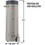 Commercial Triton Premium Heavy Duty High Eff 100 Gal. 200K BTU ULN Natural Gas ASME Power Direct Vent Tank Water Heater - Super Arbor
