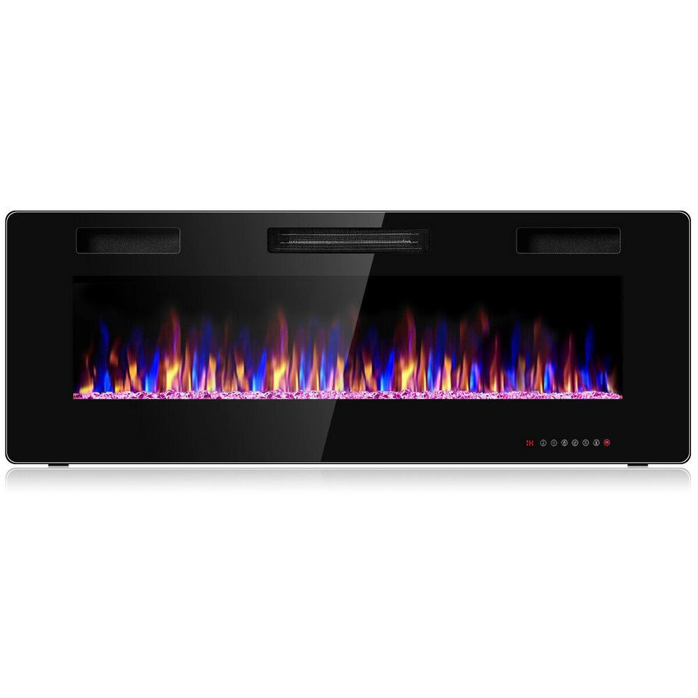 Electric Remote Control 5000 BTU 50 in. Wall Electric Fireplace in Black - Super Arbor