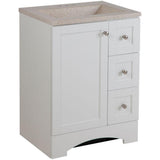 Lancaster 30 in. W Bath Vanity in White with Cultured Marble Vanity Top in White - Super Arbor