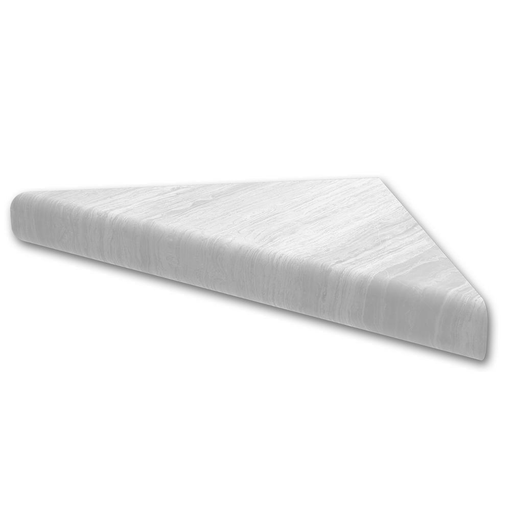 15 in. Corner Shelf Niche in Calacatta White - Super Arbor