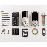Z-Wave SmartCode Touchscreen Satin Nickel Single Cylinder Electronic Deadbolt featuring Tustin Hall/Closet Lever - Super Arbor