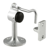 4 in. Floor Stop, Solid Brass, Brushed Chrome