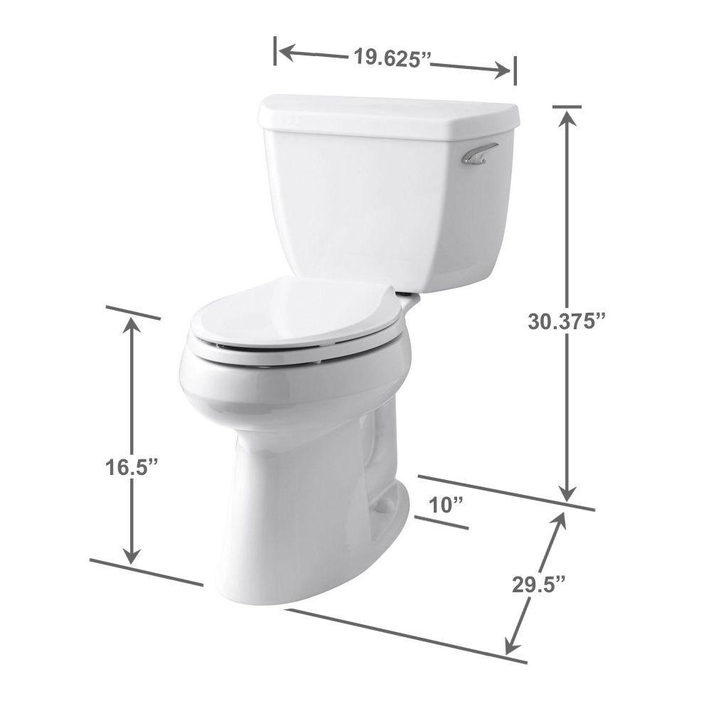 Highline Classic Comfort Height 10 in. Rough-In 2-Piece 1.28 GPF Single Flush Elongated Toilet in White - Super Arbor