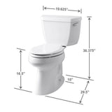 Highline Classic Comfort Height 10 in. Rough-In 2-Piece 1.28 GPF Single Flush Elongated Toilet in White - Super Arbor