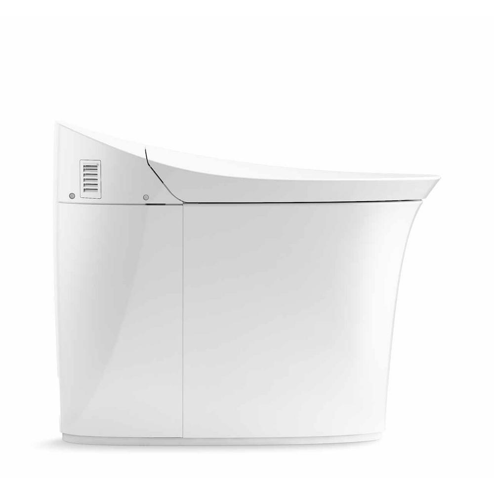 Veil Comfort Height Intelligent 1-Piece 0.8 or 1.28 GPF Dual Flush Elongated Toilet in White Seat Included - Super Arbor