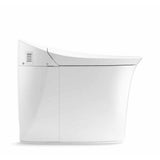 Veil Comfort Height Intelligent 1-Piece 0.8 or 1.28 GPF Dual Flush Elongated Toilet in White Seat Included - Super Arbor
