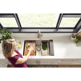 Drop-In Stainless Steel 33 in. Workstation Ledge Topmount Kitchen Sink 16-Gauge Single Bowl