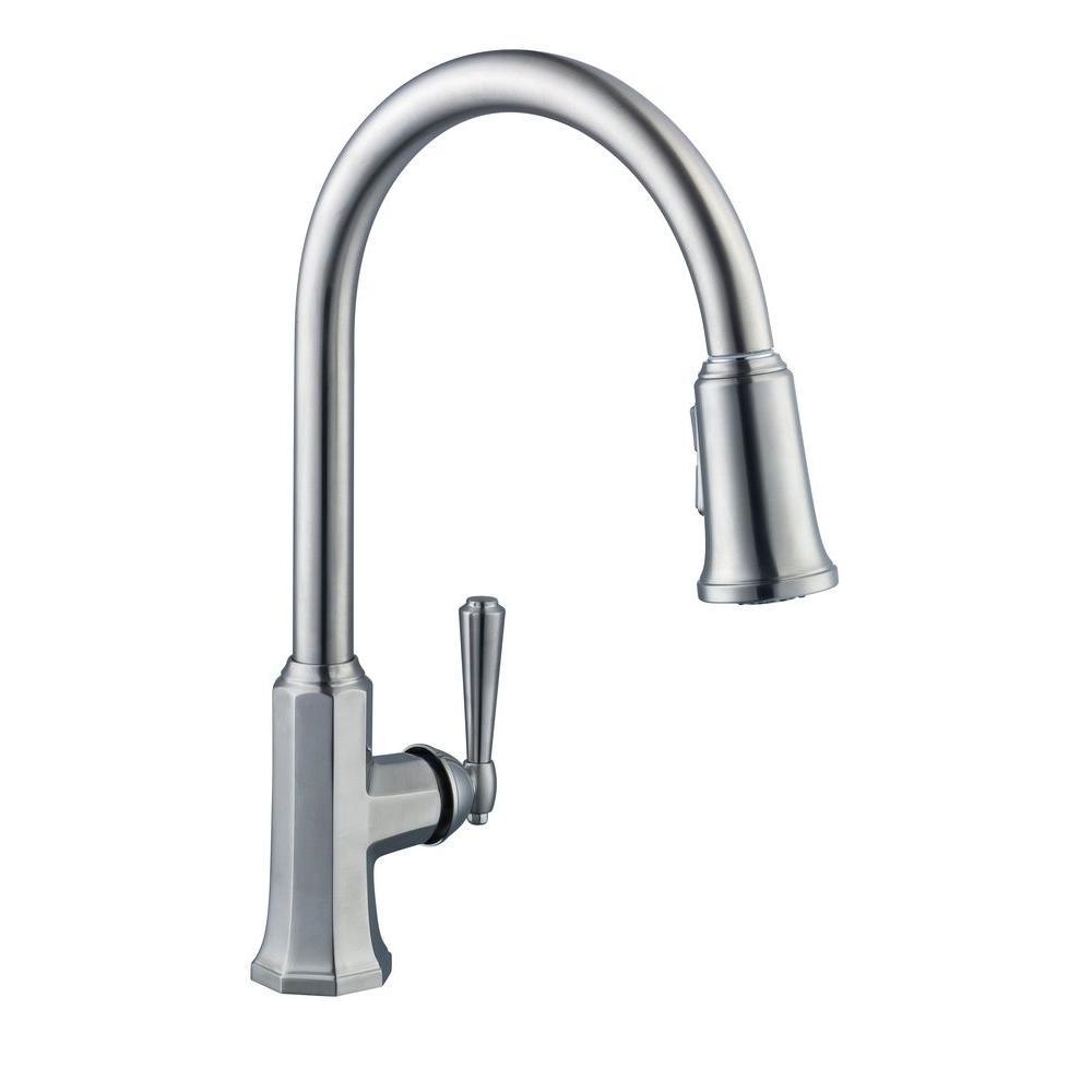 Sentio Single-Handle Pull-Down Sprayer Kitchen Faucet in Mediterranean Bronze - Super Arbor