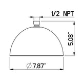Light Round 1-Pattern 2.5 GPM 7.87 in. Ceiling Mount Rain Shower Head with Rainbow LED Light in Chrome - Super Arbor