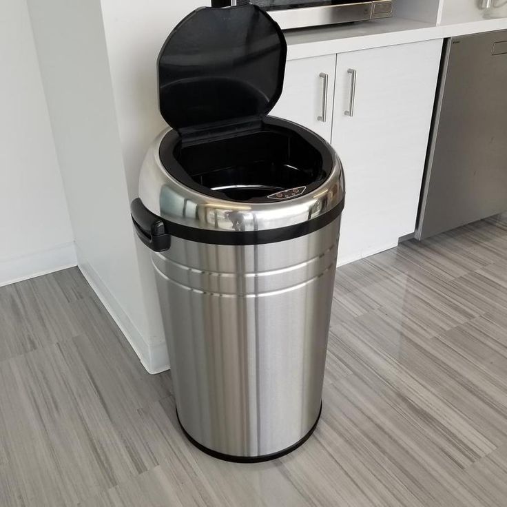 iTouchless 18-Gallon Stainless Steel Metal Touchless Trash Can with Lid